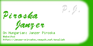 piroska janzer business card